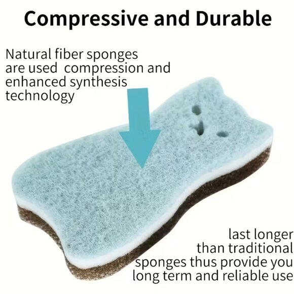 {NEW} 4-Pack Triple-Layer Heavy-Duty Cat Kitchen Sponges - Picture 2 of 6